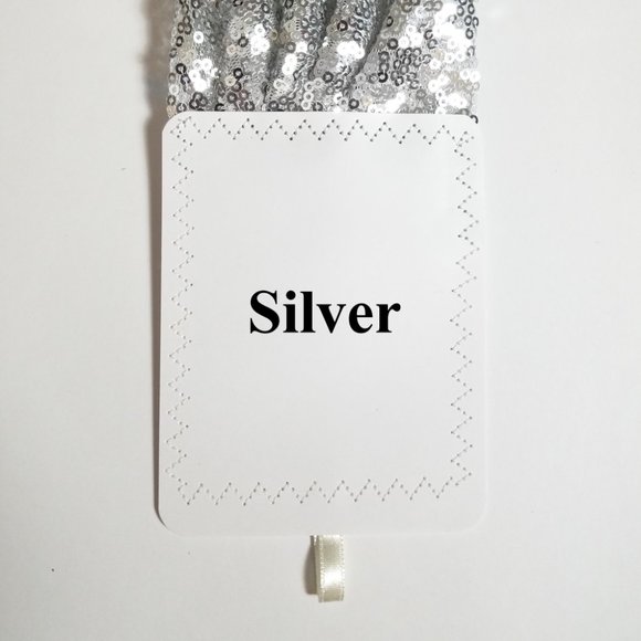 NEW Men's Sequin Pre-Folded Pocket Square Insert - Silver - Picture 3 of 5